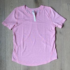 Long distance short sleeve heathered azalea pink size 4 lululemon guc